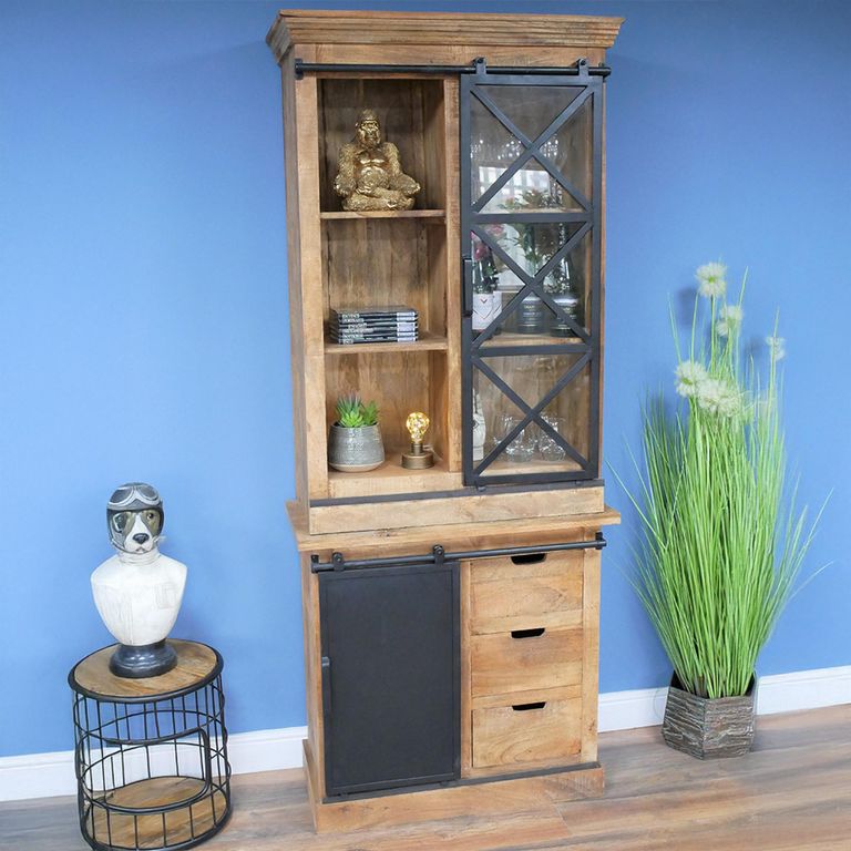 Dresser Unit - Mango Wood and Glass