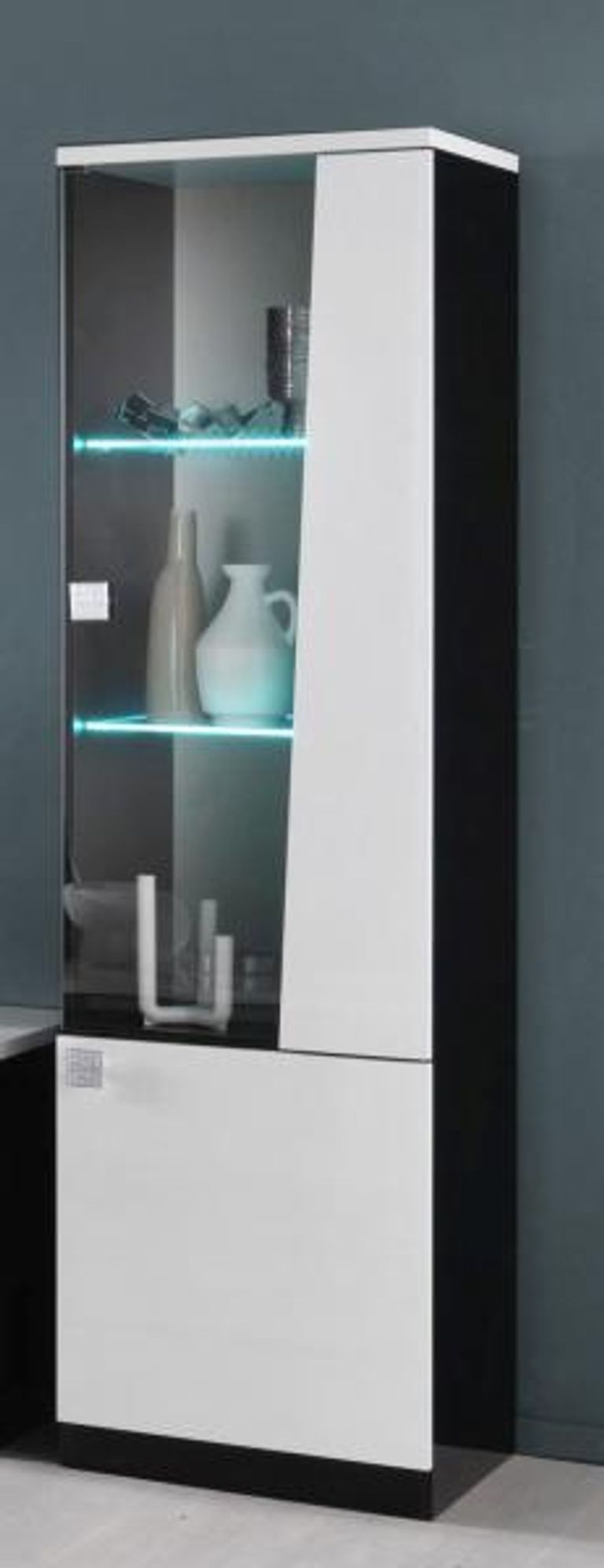 Elisa White Italian 1 Door Display Cabinet