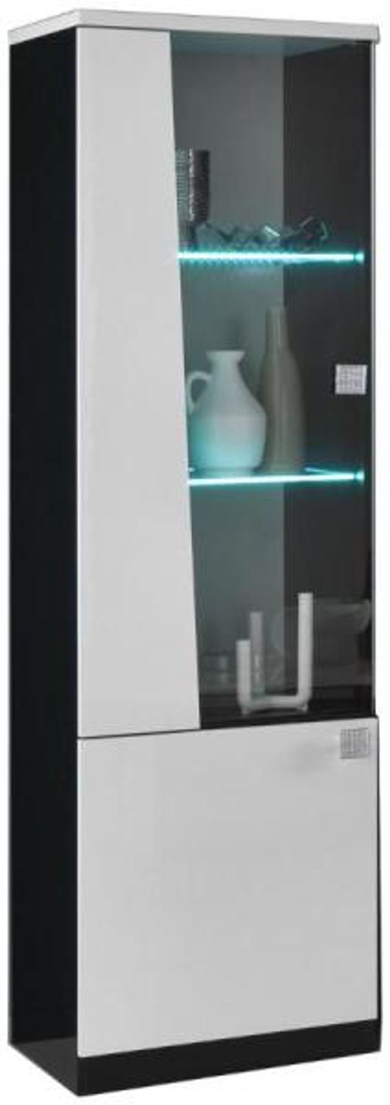 Elisa White Italian 1 Door Display Cabinet