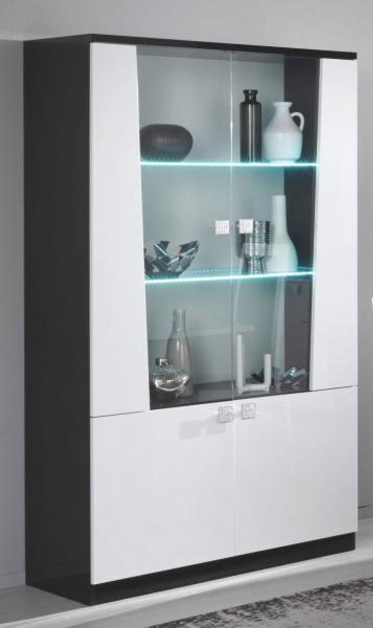 Elisa White Italian 2 Door Display Cabinet