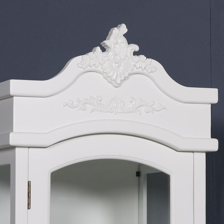 French Style Display Cabinet - White - Narrow