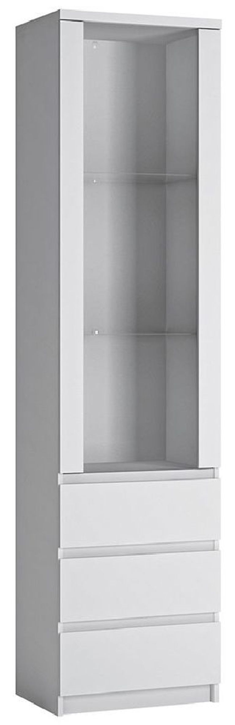 Fribo White Narrow 1 Door Glazed Display Cabinet