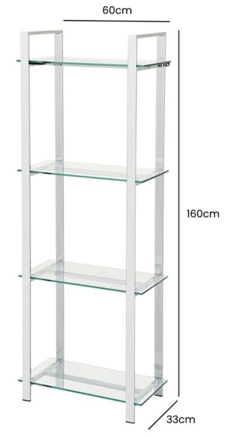 Harry Display Unit - Narrow - Glass and Chrome