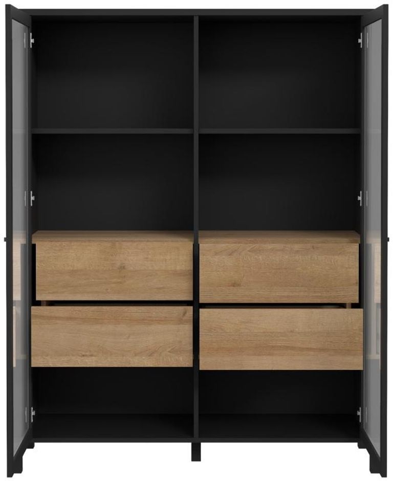 High Rock Black 2 Door Display Cabinet