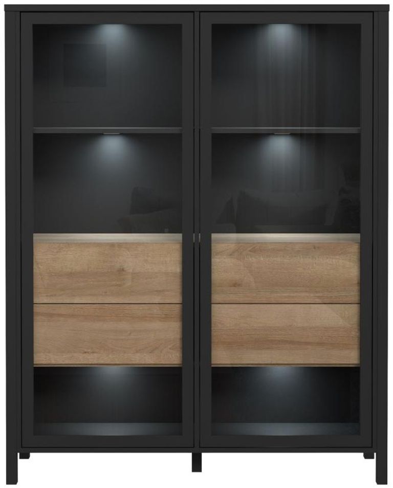 High Rock Black 2 Door Display Cabinet