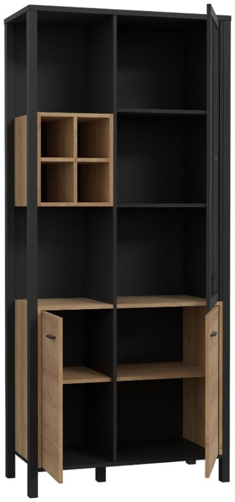 High Rock Oak Effect Display Cabinet