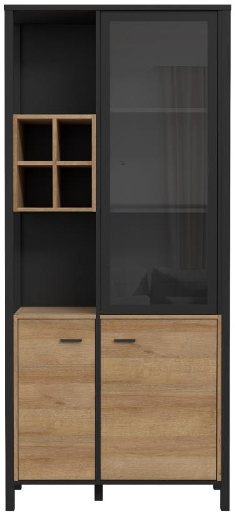 High Rock Oak Effect Display Cabinet