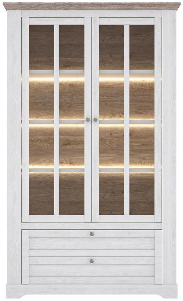 Iloppa Snowy Oak and Oak Nelson Display Cabinet