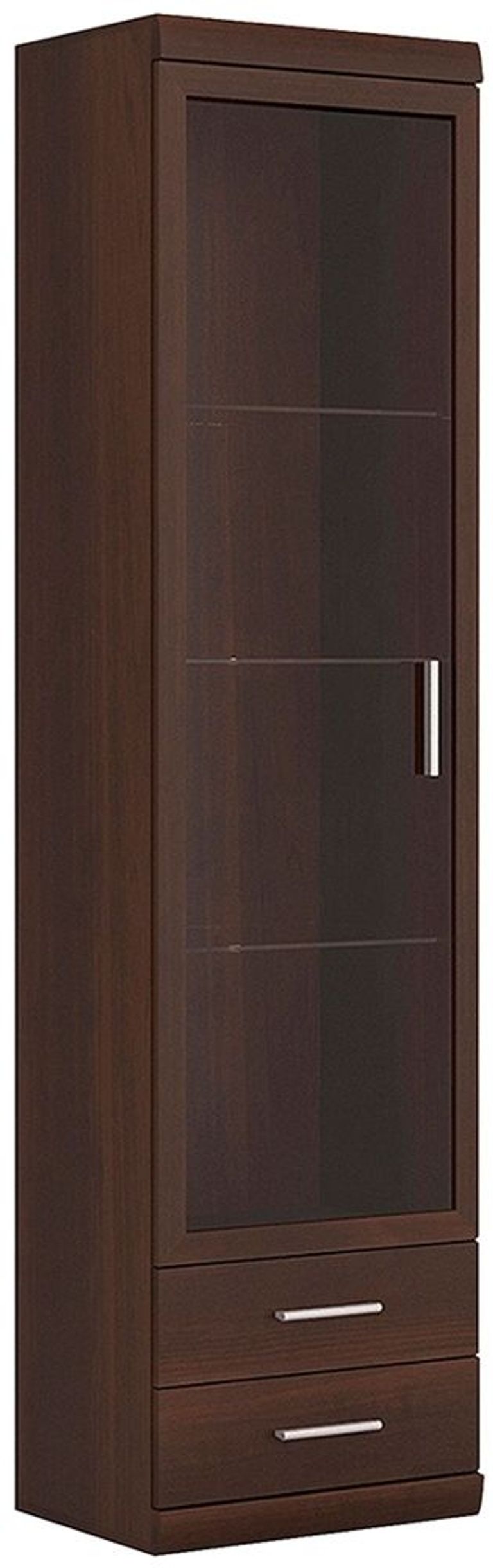 Imperial Mahogany Effect 1 Door Glazed Narrow Cabinet
