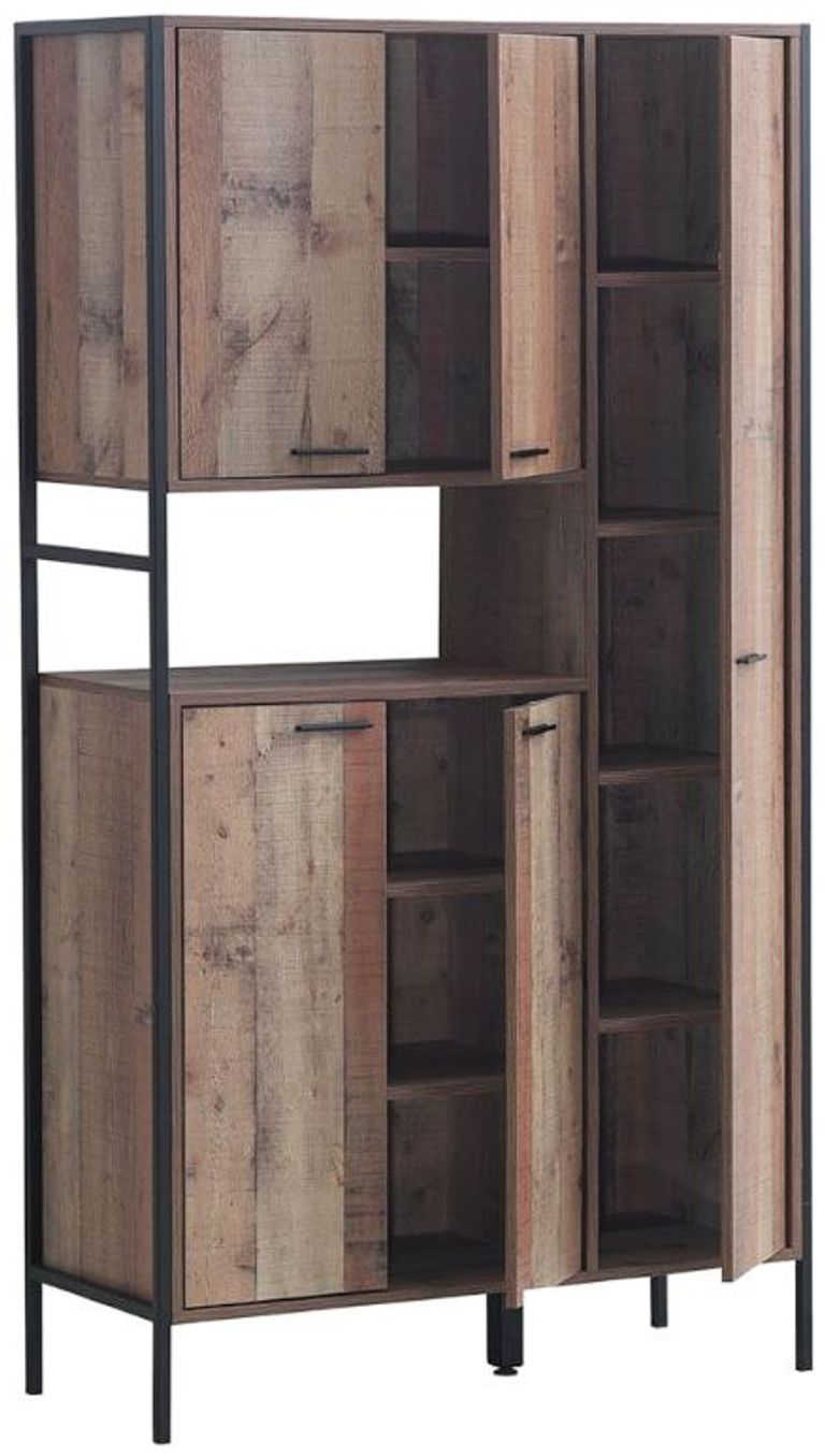 Industrial Rustic Oak Effect 5 Door Kitchen Cabinet