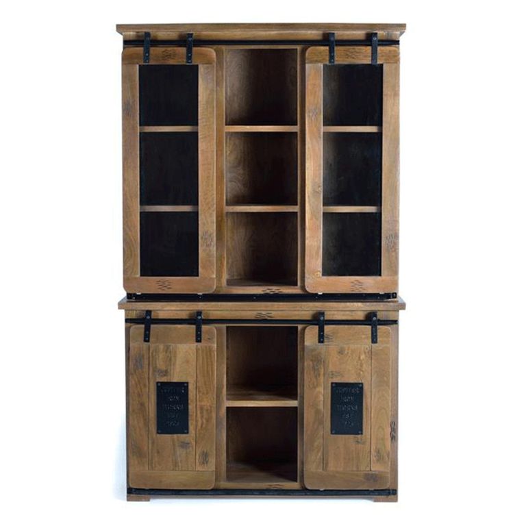 Iron Works Display Cabinet - Mango Wood - 4 Door