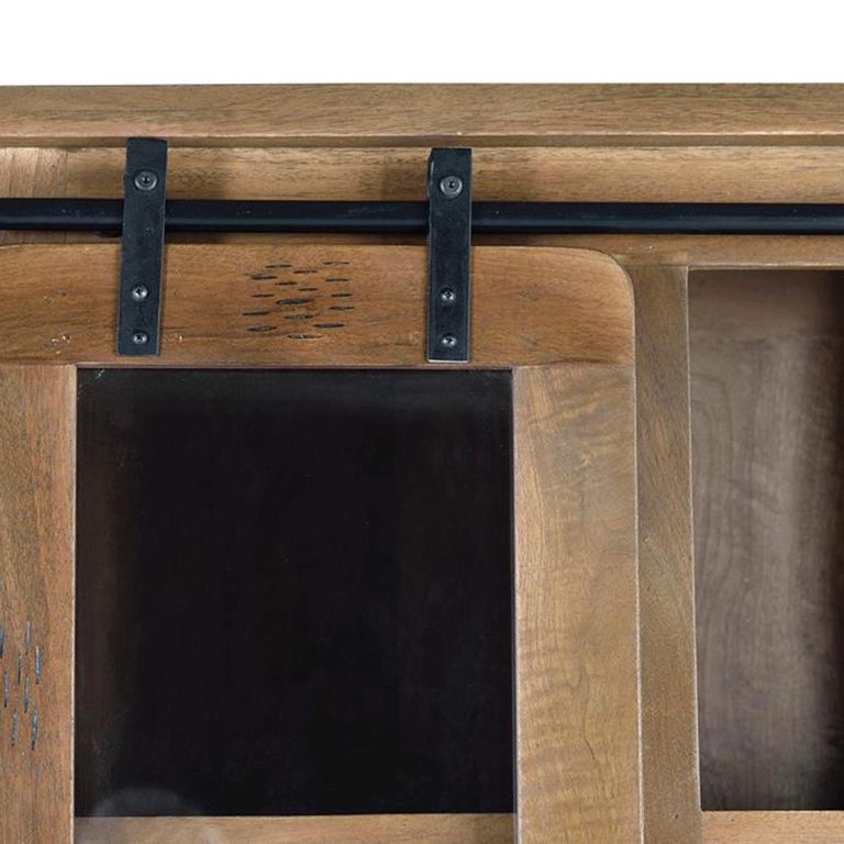 Iron Works Display Cabinet - Mango Wood - 4 Door