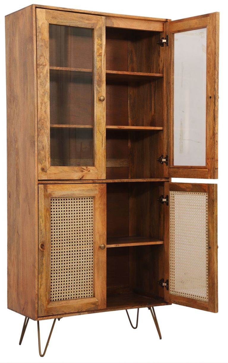 Jaipur Nyack Mango Wood Display Cabinet with 4 Door