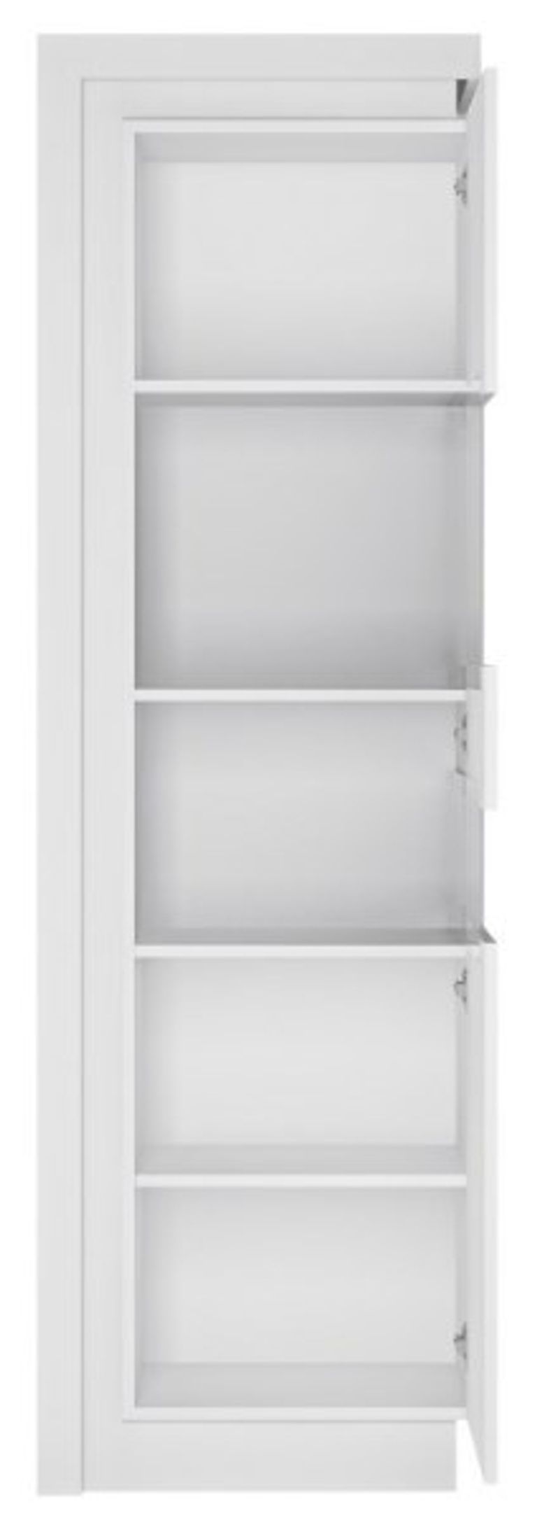 Lyon White Gloss Narrow Display Cabinet - RHD