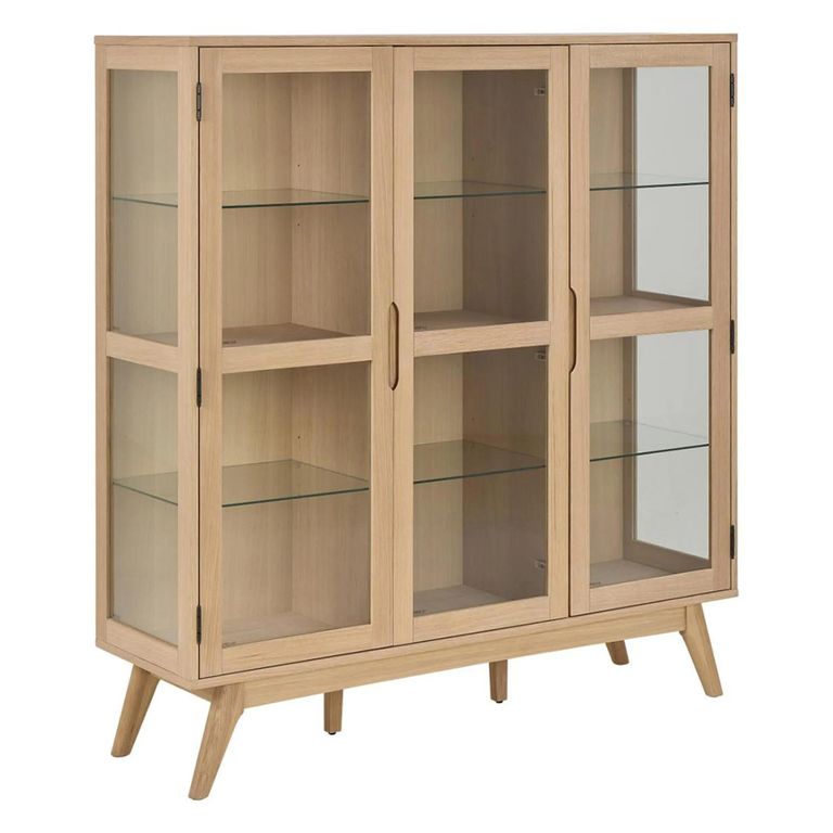Marte Display Cabinet - 3 Door - White Oak
