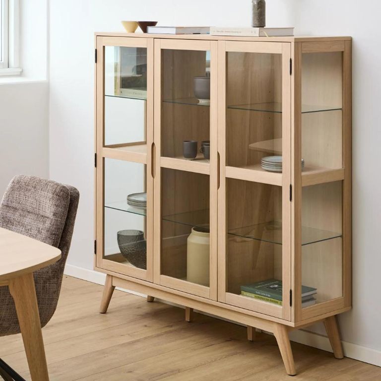 Marte Display Cabinet - 3 Door - White Oak