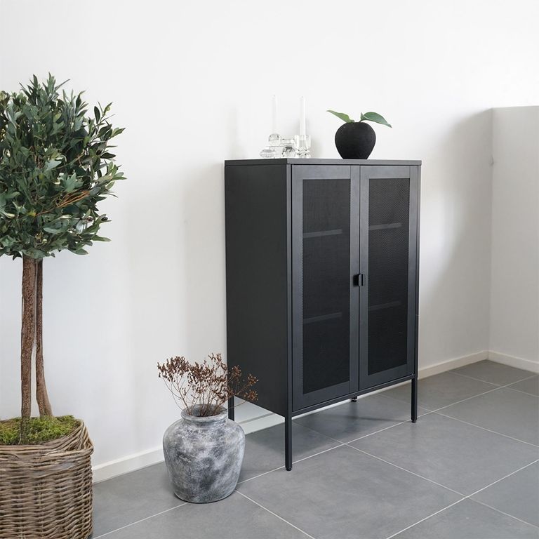Melbourne Cabinet - 2 Door - Black Metal