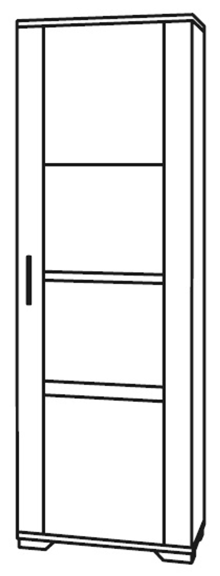 Messina White and Grey 1 Door Display Cabinet RHF