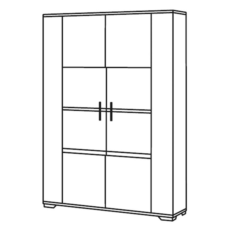 Messina White and Grey 2 Door Display Cabinet
