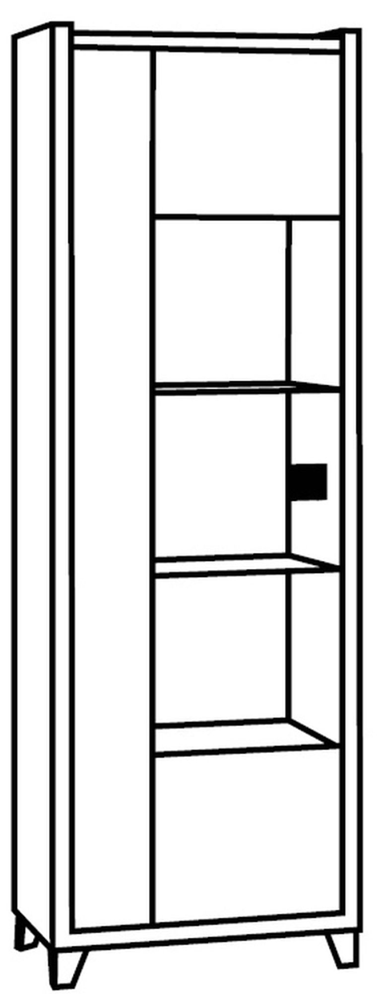 Milo Grey 1 Door Display Cabinet LHF