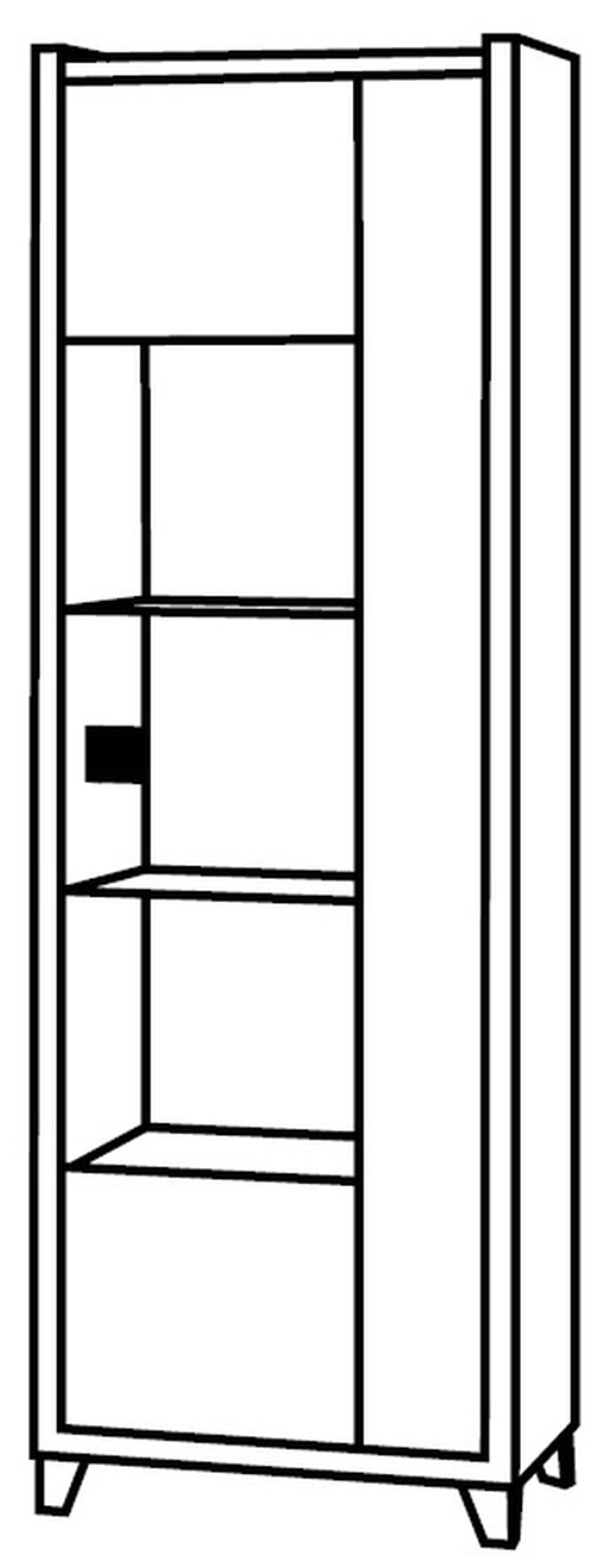 Milo Grey 1 Door Display Cabinet RHF