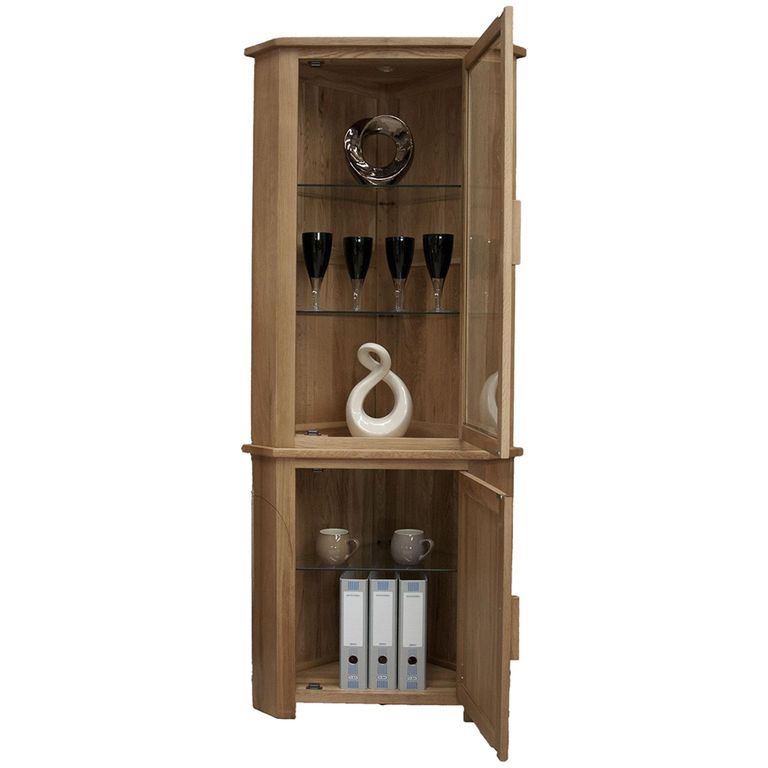 Opus Display Unit - 2 Door - Corner - Oak