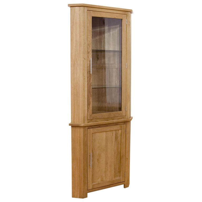 Opus Display Unit - 2 Door - Corner - Oak