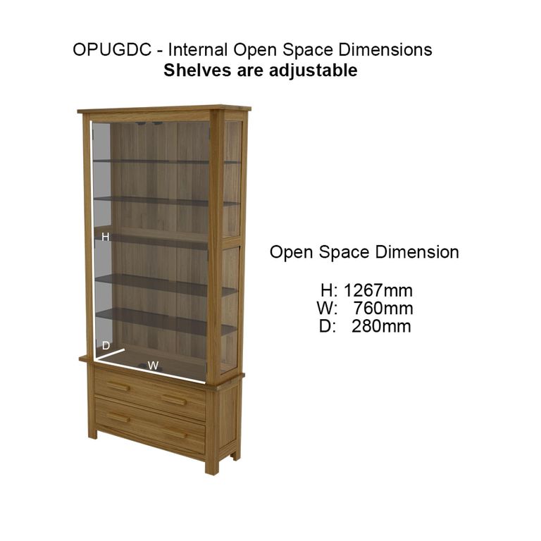 Opus Display Cabinet - 2 Door - Oak