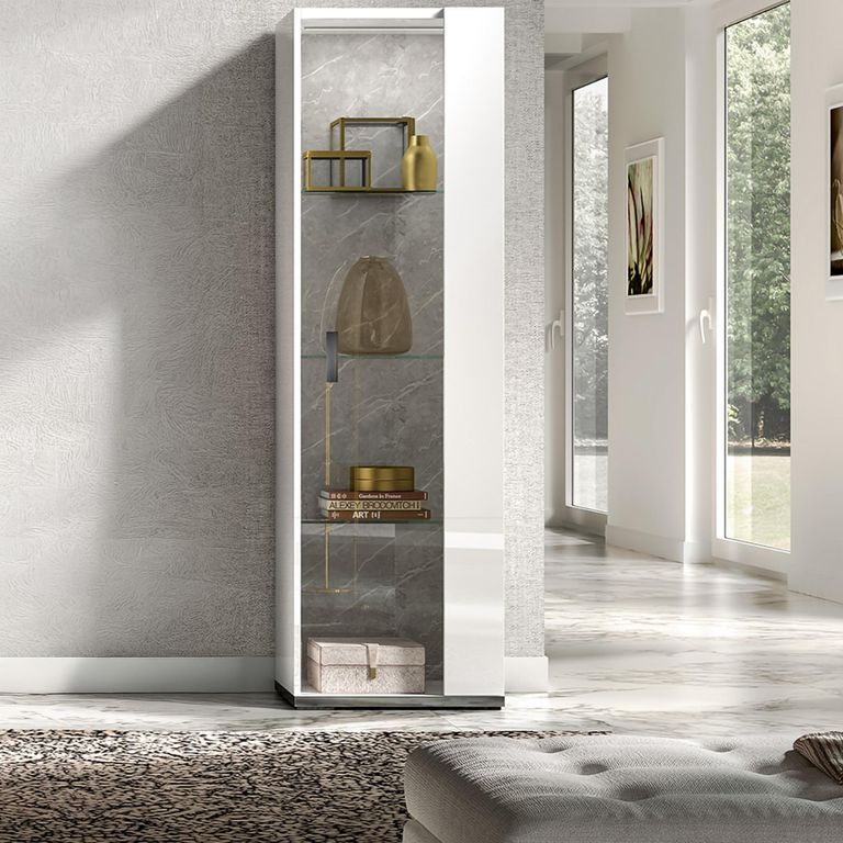 Modern Mara Vitrine - 1 Door RHF - White