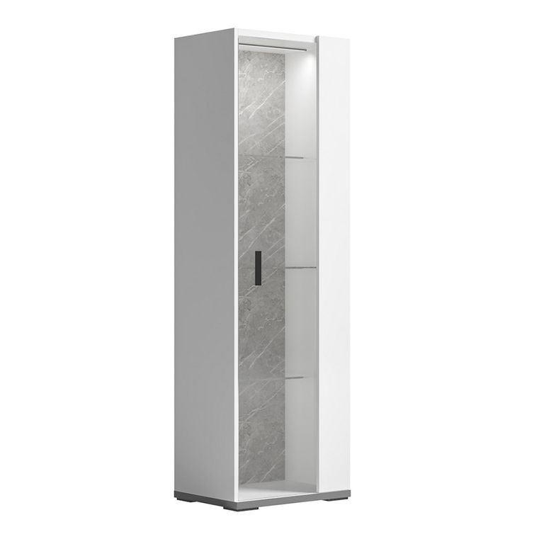 Modern Mara Vitrine - 1 Door RHF - White