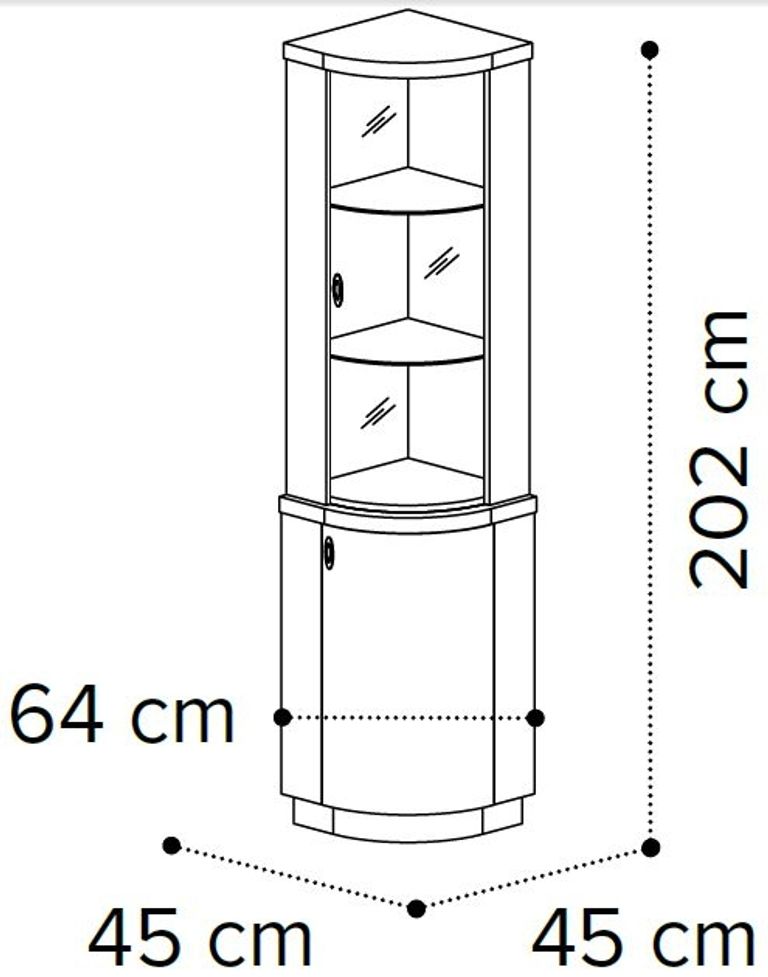 Armonia Display Cabinet - Corner - Silver Birch