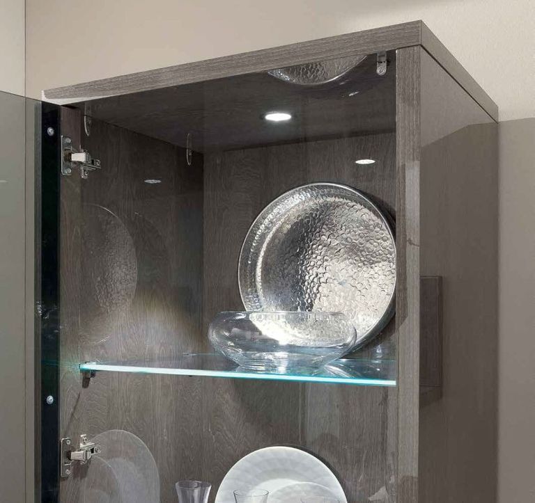 Platinum Vitrine - 1 Door - Silver