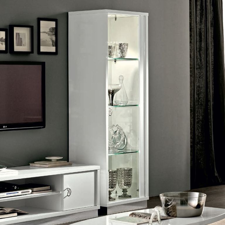 Roma Vitrine - 1 Door - Glamour - White