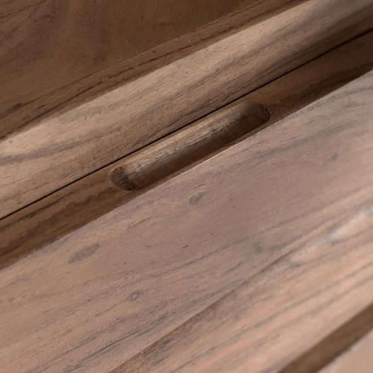 Monza Natural Acacia Wood - 1 Door Narrow Display Cabinet