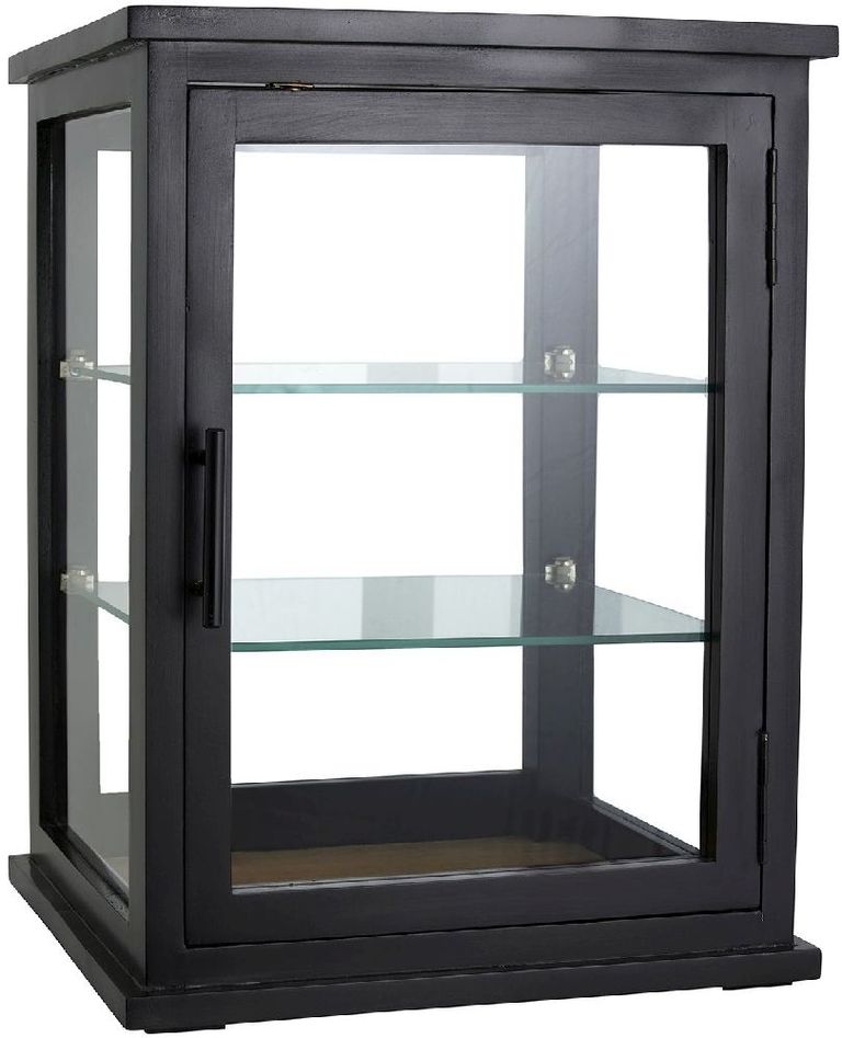Arno Black Mango Wood 1 Door Display Cabinet