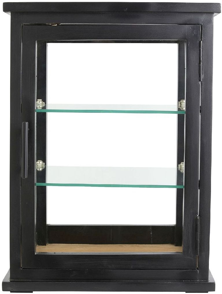 Arno Black Mango Wood 1 Door Display Cabinet