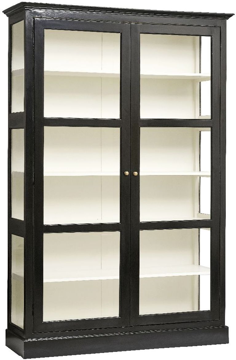 Classic Black Mango Wood 2 Door Display Cabinet