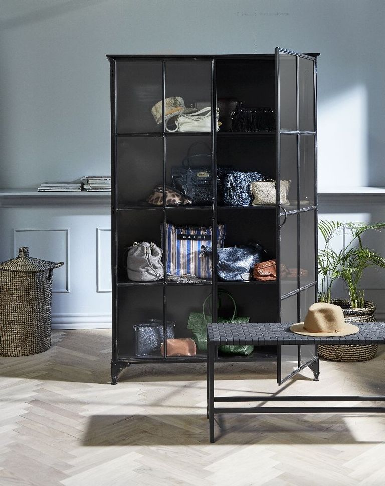 Downtown Black 2 Door Wide Display Cabinet
