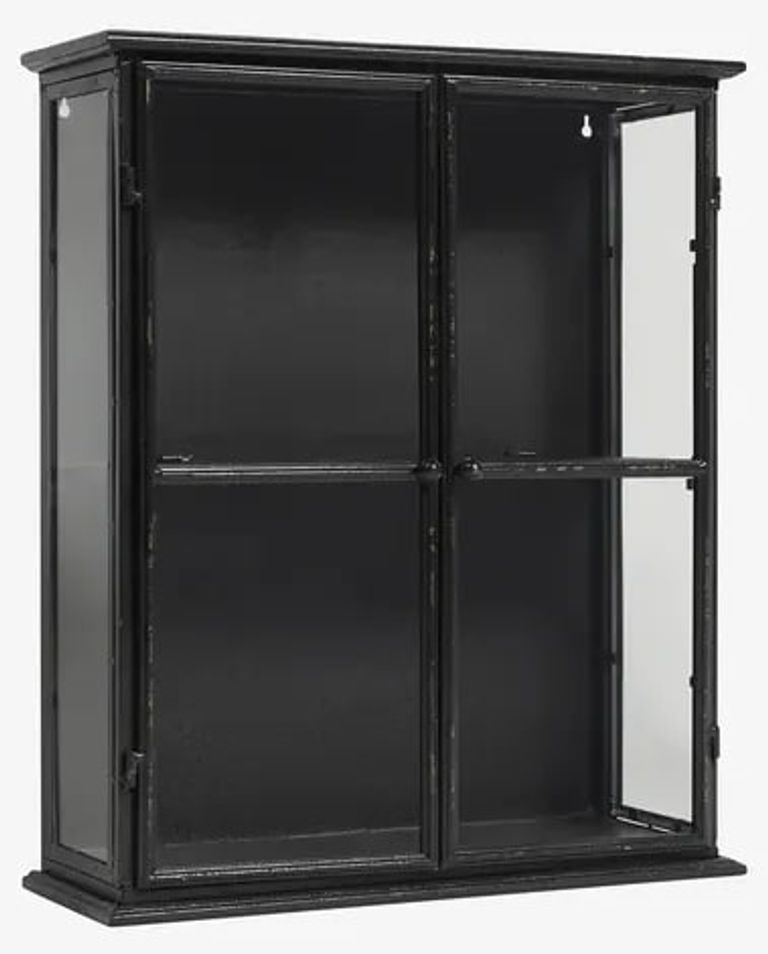 Downtown Black Small 2 Door Display Cabinet