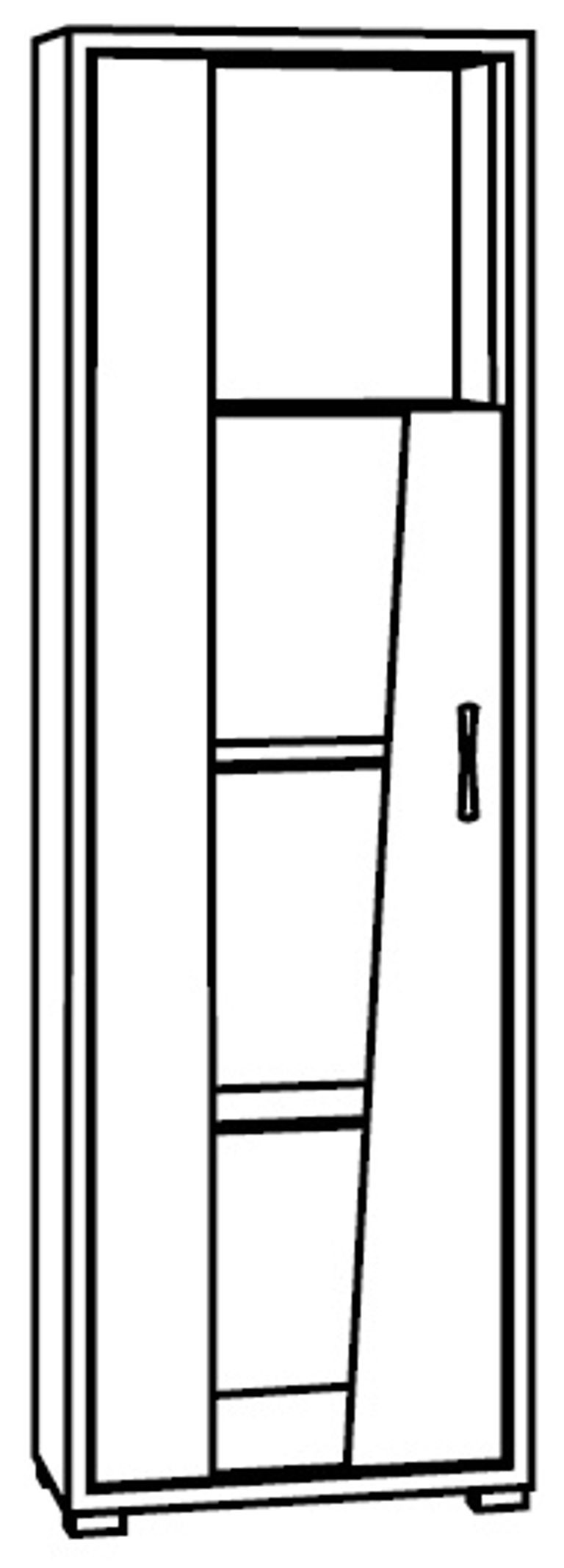 Naro 1 Door Vitrine LHF