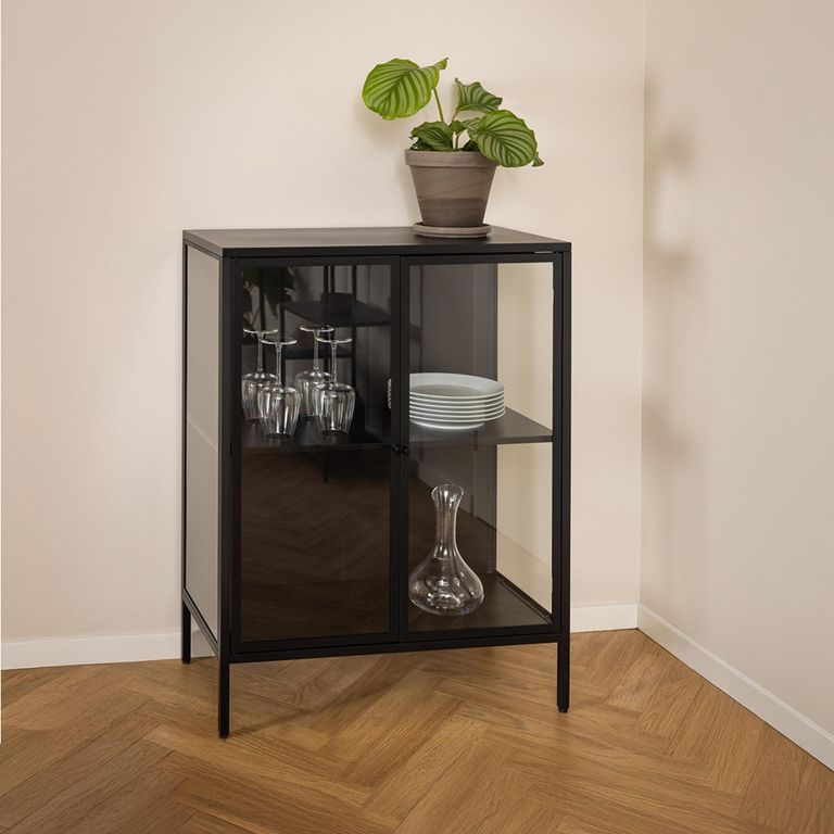 Newcastle Display Cabinet - 2 Door - Black