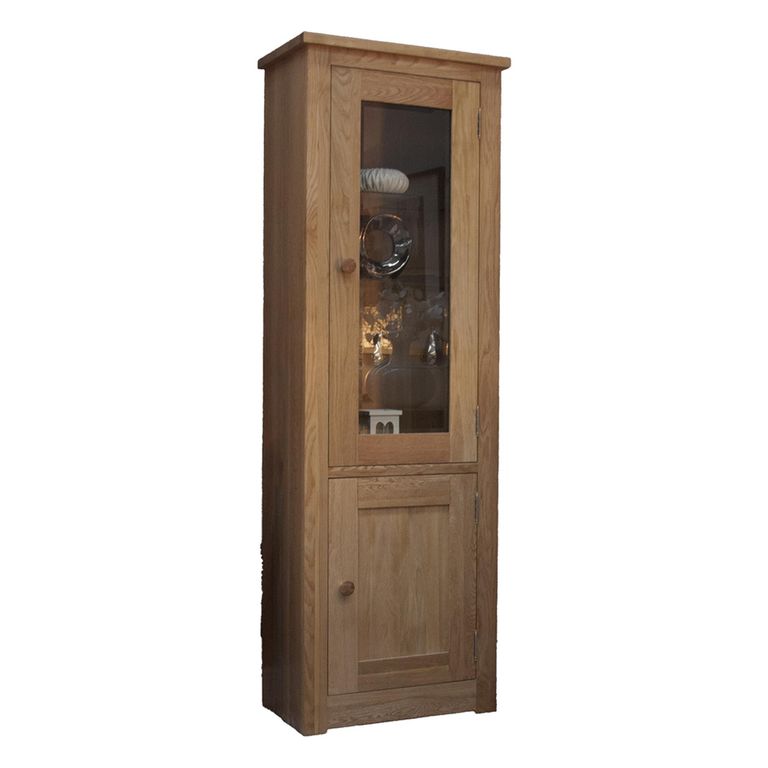 Torino Display Cabinet - 2 Door - Narrow - Oak