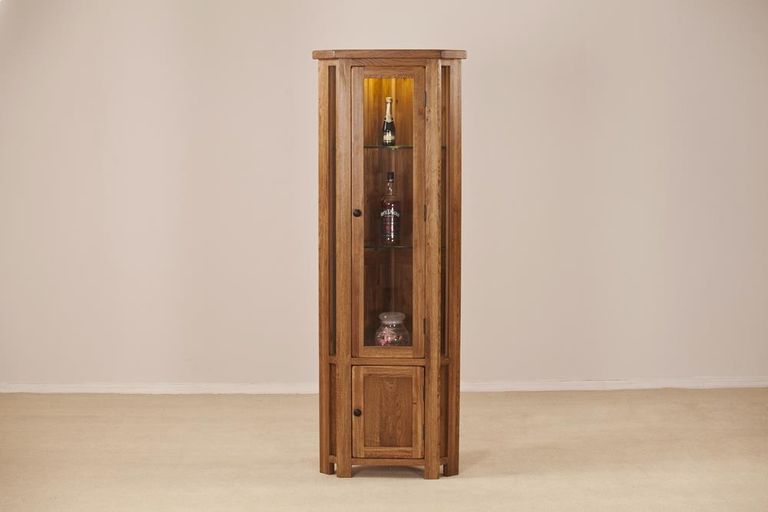 Originals Rustic Oak Corner Display Cabinet