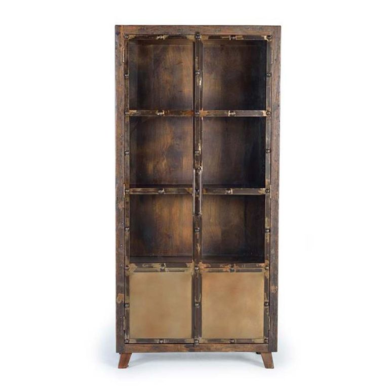 Pemberton Display Cabinet - Railway Wood - 2 Door