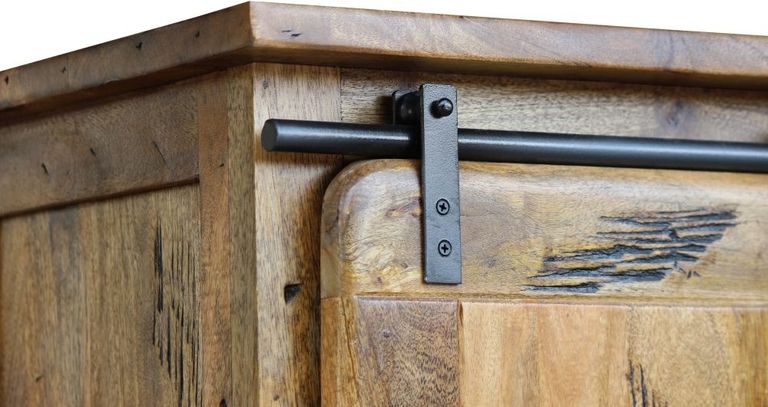 Renwal Works Industrial Style Wooden 2 Door Display Cabinet