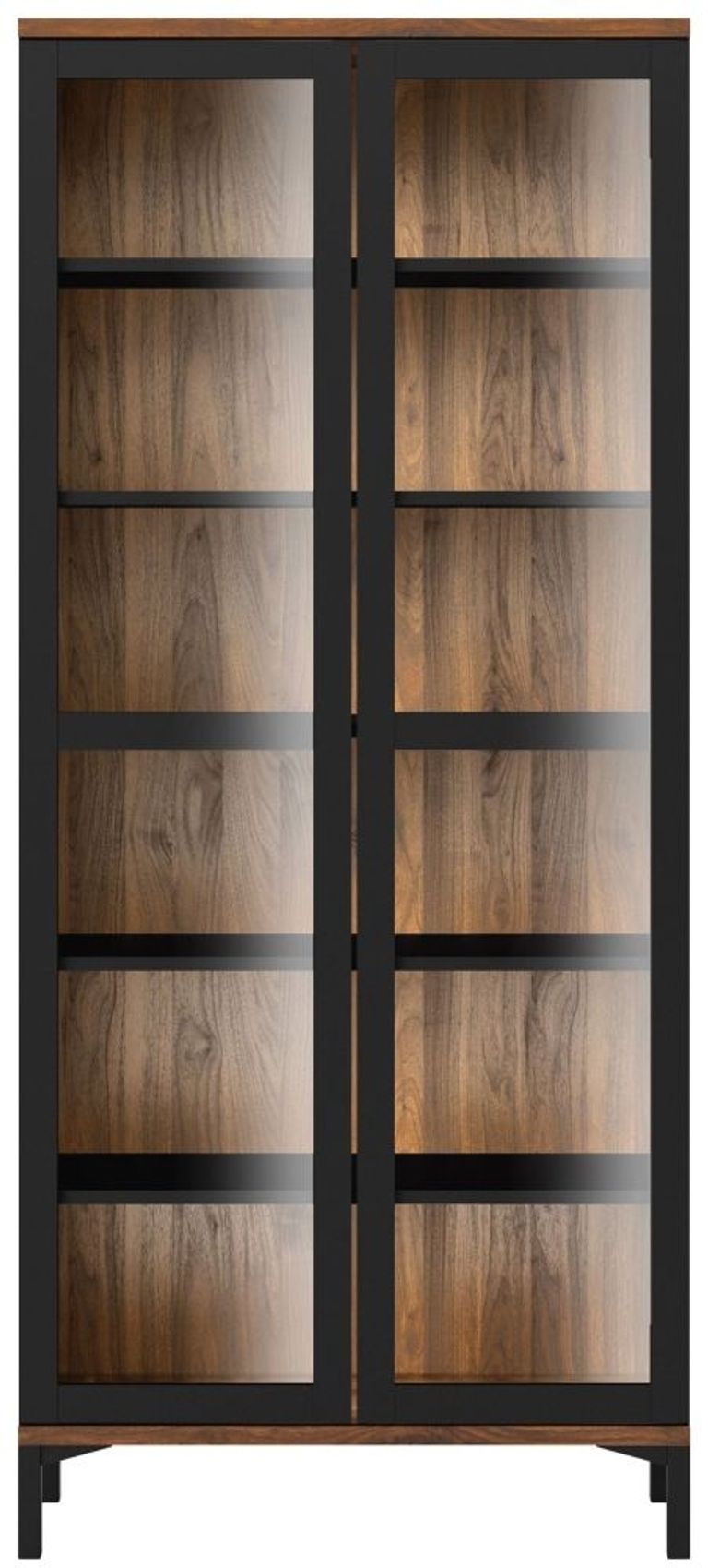 Roomers Black 2 Door Glazed Display Cabinet