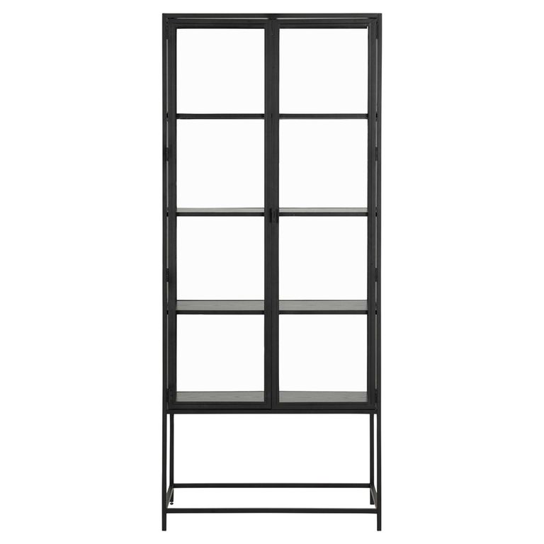 Seaford Display Cabinet - 2 Door - Black Metal