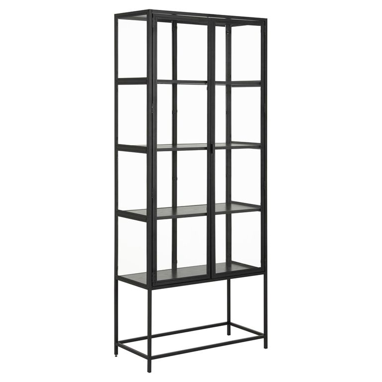 Seaford Display Cabinet - 2 Door - Black Metal