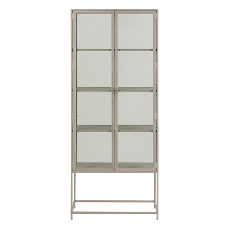 Seaford Display Cabinet - 2 Door - Grey Metal