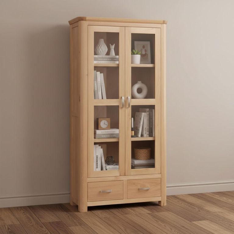 Treviso Display Cabinet - 2 Door - Oak